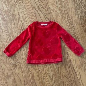 H&M red sweatshirt with cute hearts for 2-4y/o
